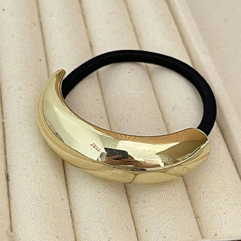 4-Piece Elegant Gold Accent Hair Ties