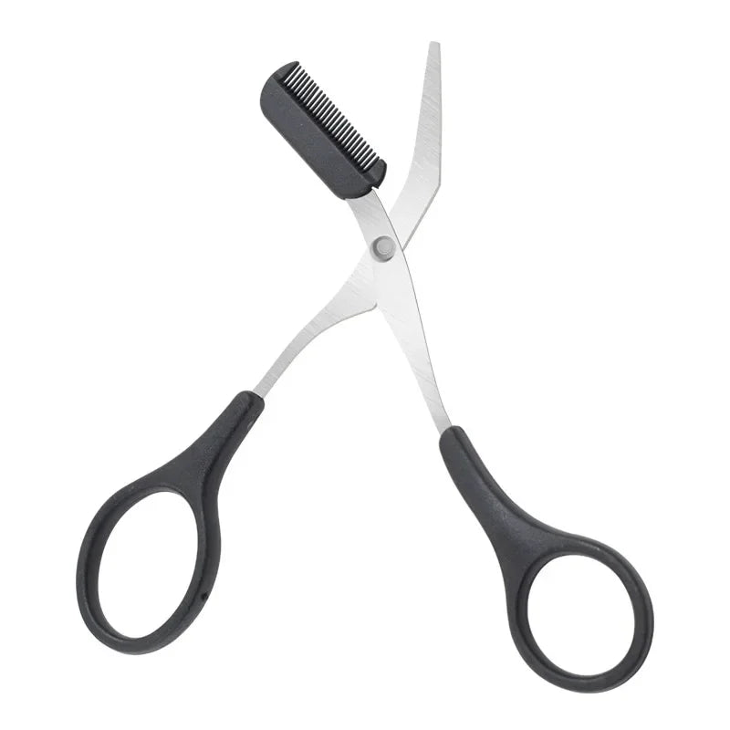 Eyebrow Trimmer Scissors with Built-in Comb