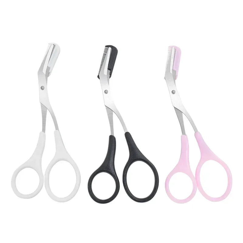 Eyebrow Trimmer Scissors with Built-in Comb