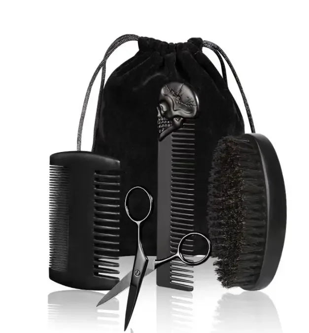 Boar Bristle Beard Brush & Comb Set