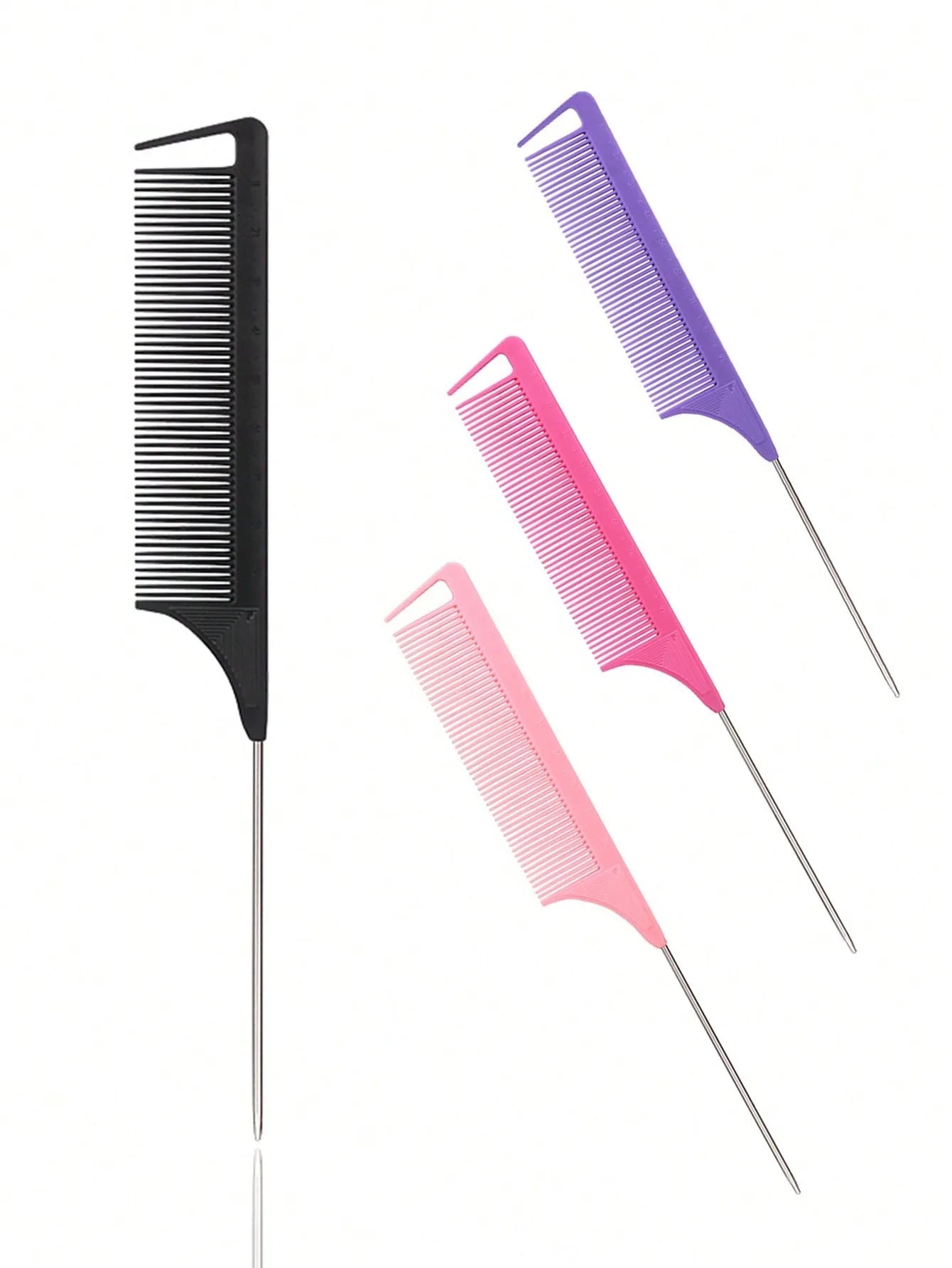 Professional Rat Tail Comb with Stainless Steel Pointed Handle