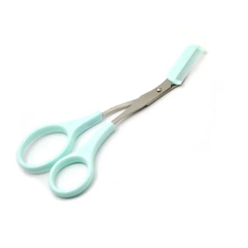 Eyebrow Trimmer Scissors with Built-in Comb