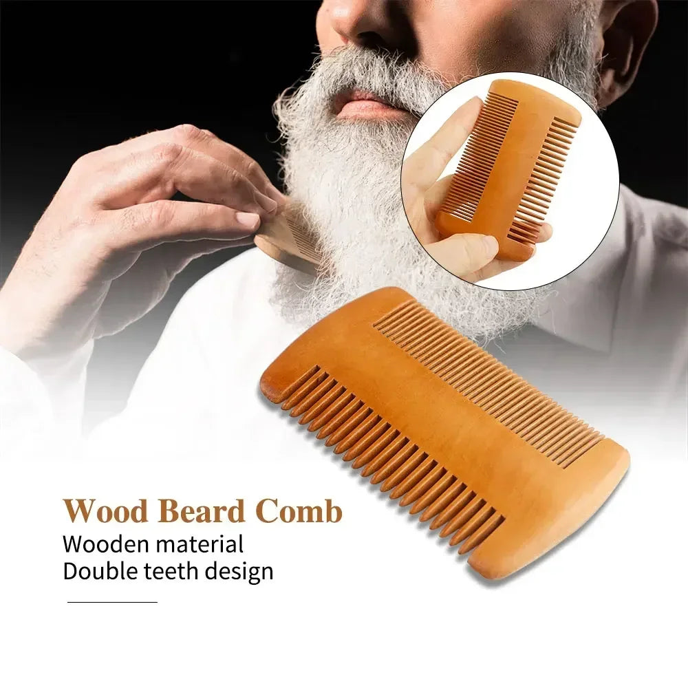 Boar Bristle Beard Brush & Comb Set