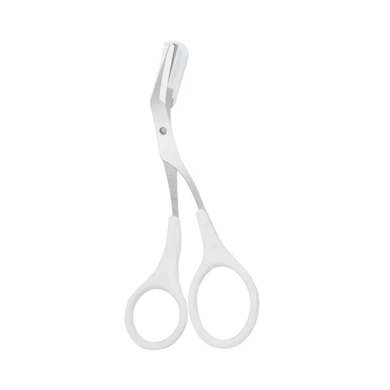 Eyebrow Trimmer Scissors with Built-in Comb